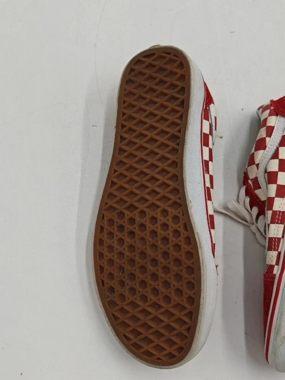 Vans Old Skool Red White Checkerboard Mens 6.5 Womens 8 500714 EUC Box